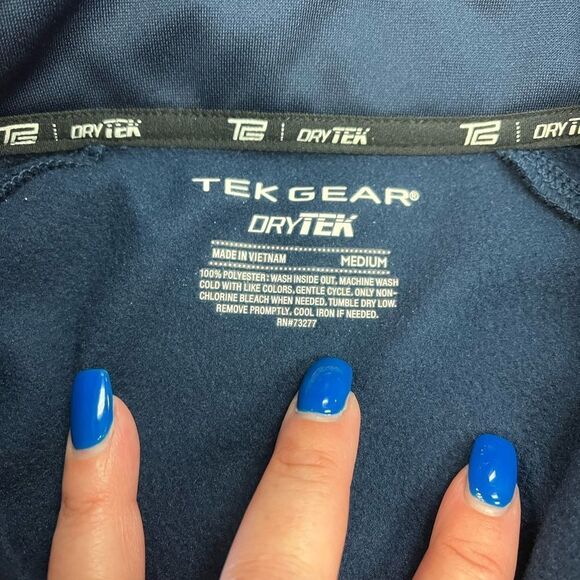 Tek Gear Navy DryTek Pull Over sz M - Picture 4 of 5